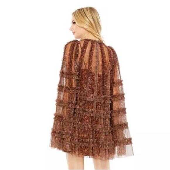 FLORAL PRINT LONG
FLARE SLEEVE MESH A-LINE DRESS size 4 NWOT - Picture 6 of 7